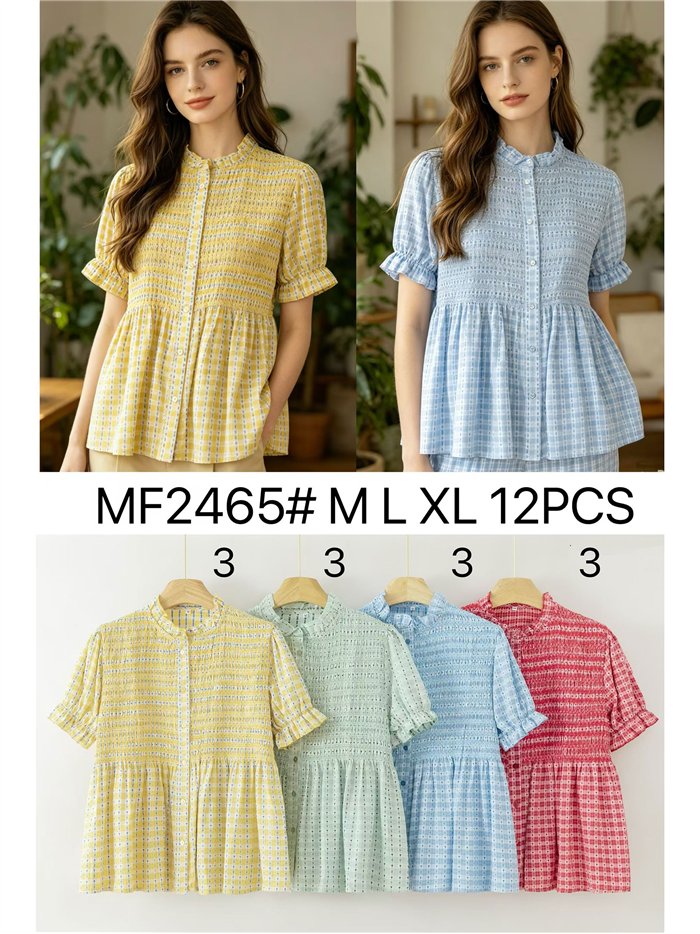 Blusa vichy botones