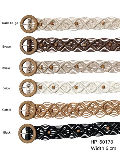Cinturón ancho de macramé con cuentas 2