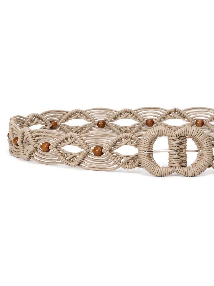 Ceinture large en macramé avec boucle recouverte