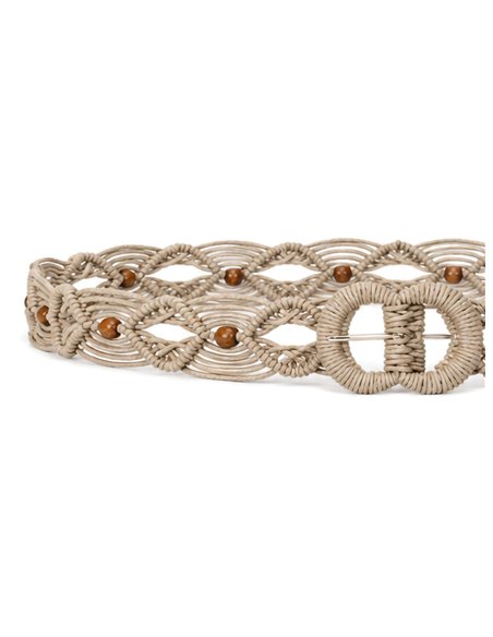 Ceinture large en macramé avec boucle recouverte