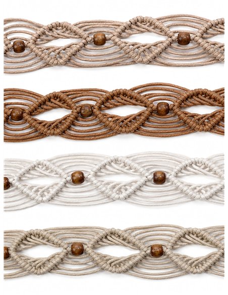 Ceinture large en macramé avec boucle recouverte
