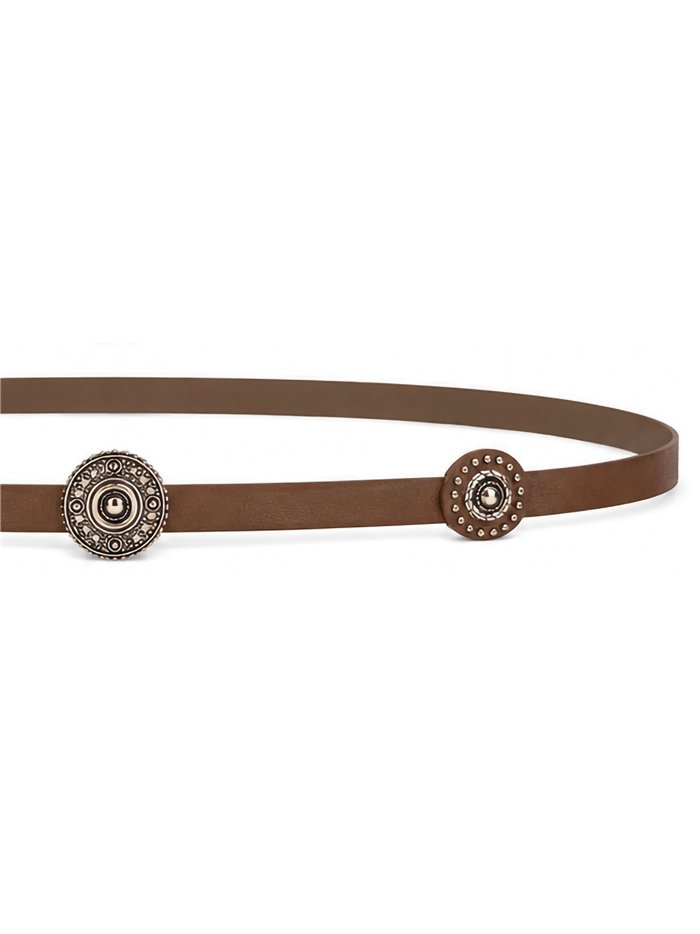 Ceinture fine ornée de médaillons métalliques