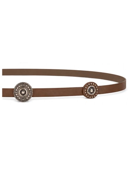 Ceinture fine ornée de médaillons métalliques