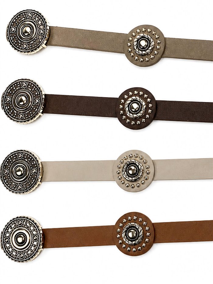 Ceinture fine ornée de médaillons métalliques