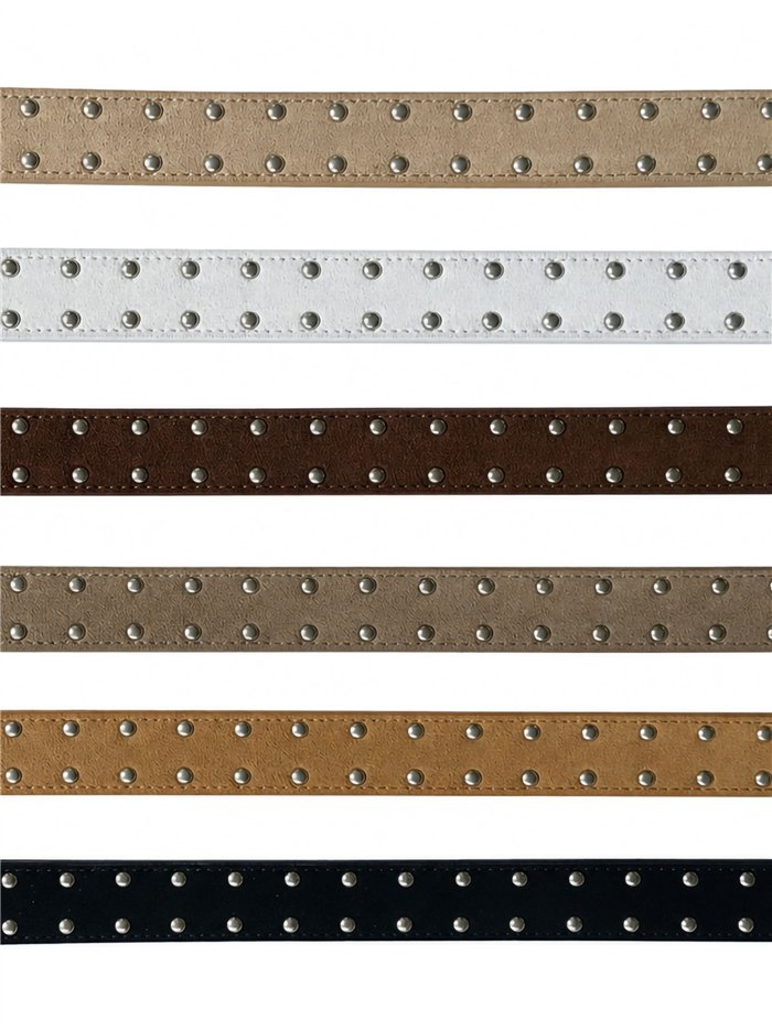 Cinturón piel serraje con tachas metálicas
