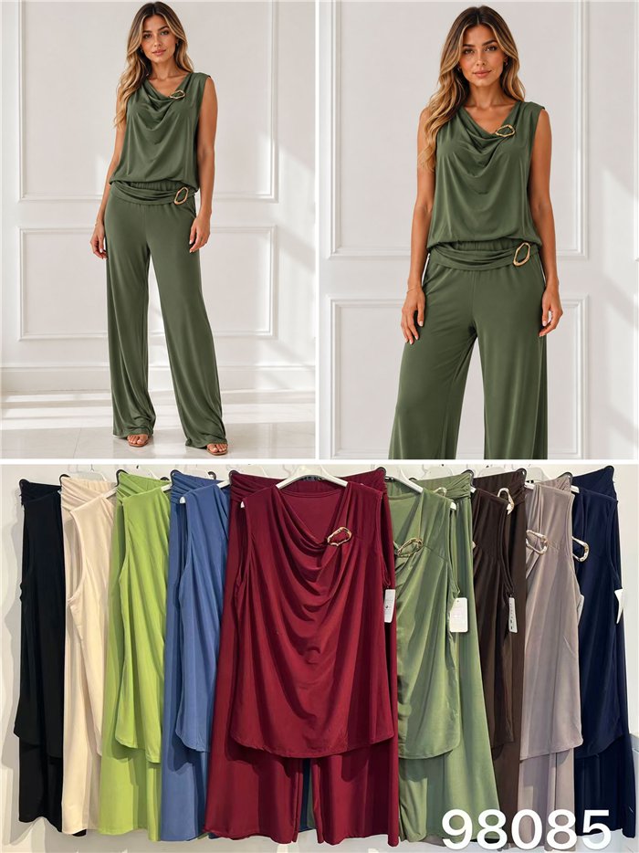 ensemble haut et pantalon drapés