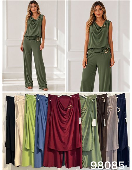 ensemble haut et pantalon drapés