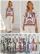 Bluse mit tropischem Muster