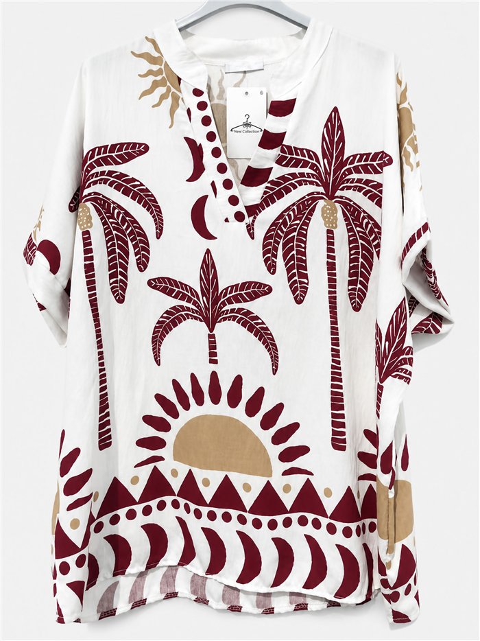 Bluse mit tropischem Muster