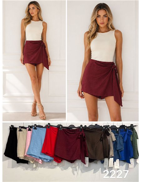 Short falda pareo con lazada