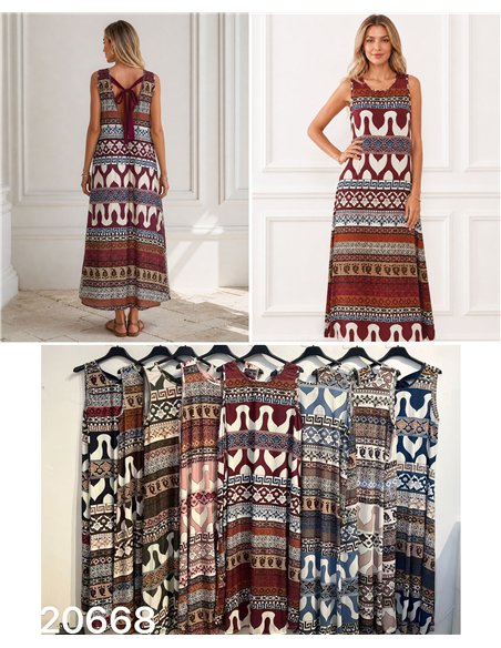 Langes Kleid aus Lycra mit geometrischem Patchwork-Muster