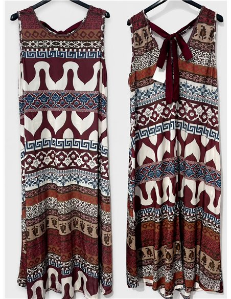 Langes Kleid aus Lycra mit geometrischem Patchwork-Muster