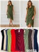 Vestido curto drapeado com renda