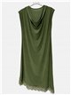 Vestido curto drapeado com renda