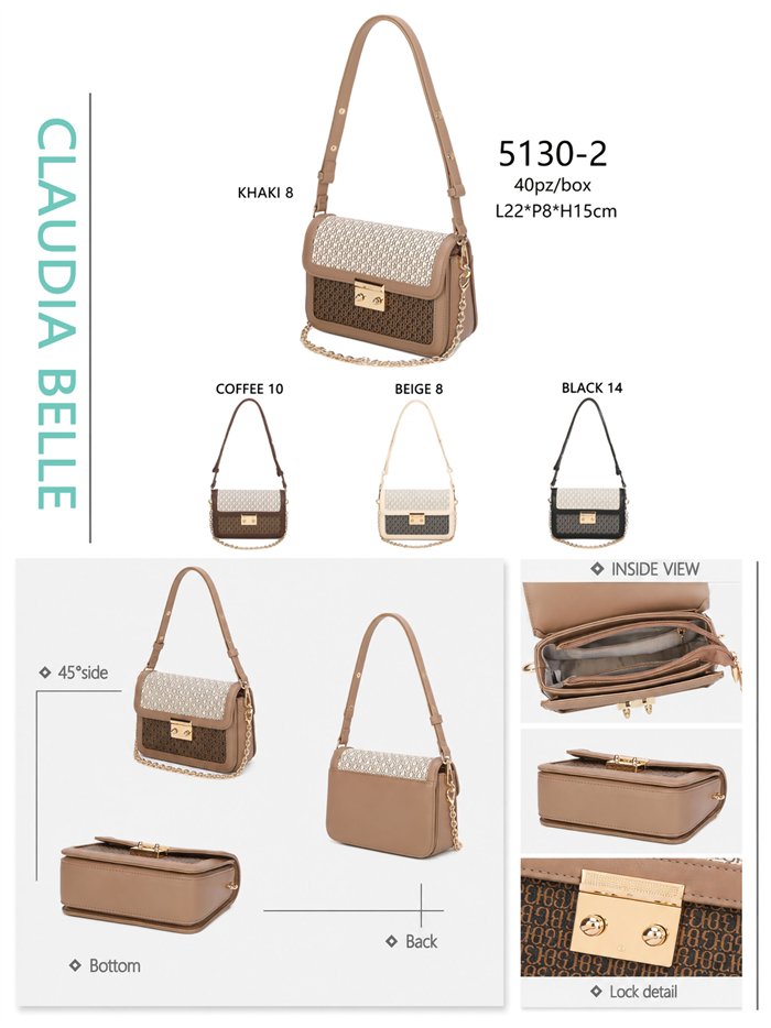 Borsa a tracolla con monogramma e catena