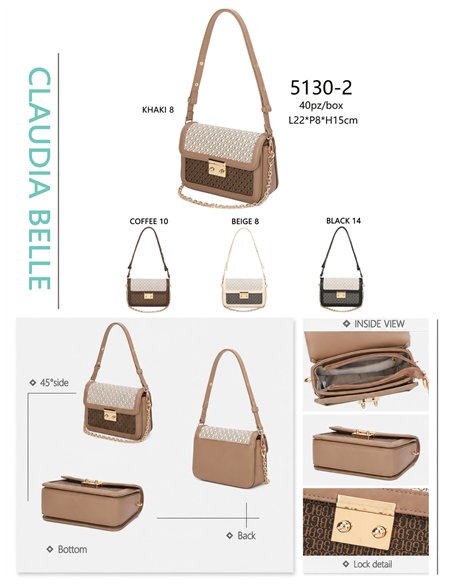 Borsa a tracolla con monogramma e catena