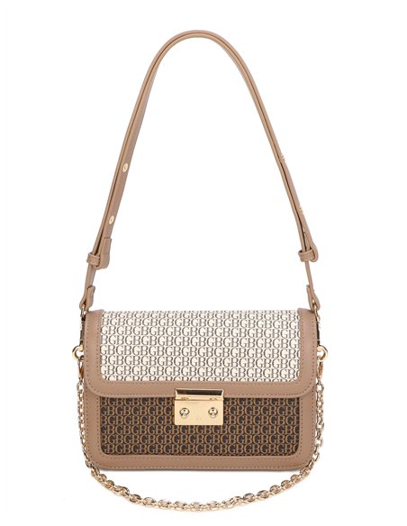Borsa a tracolla con monogramma e catena