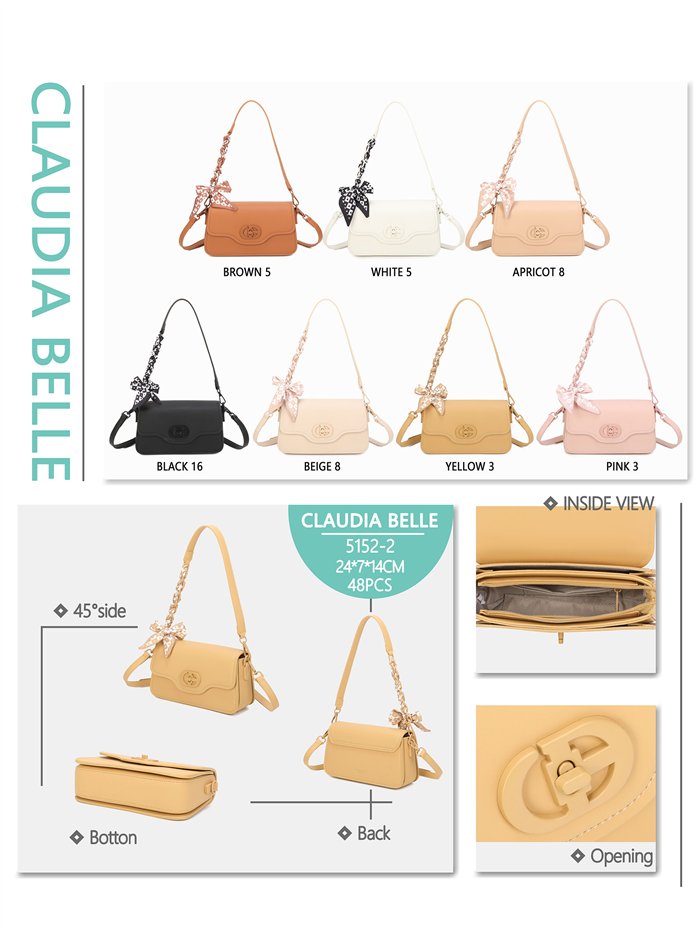 Schultertasche mit Kette und Schleife