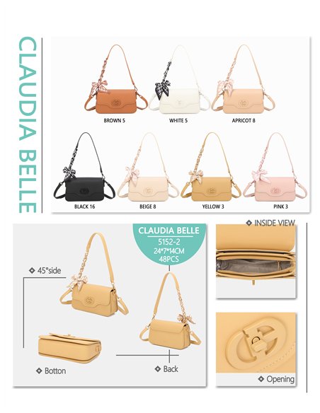 Schultertasche mit Kette und Schleife
