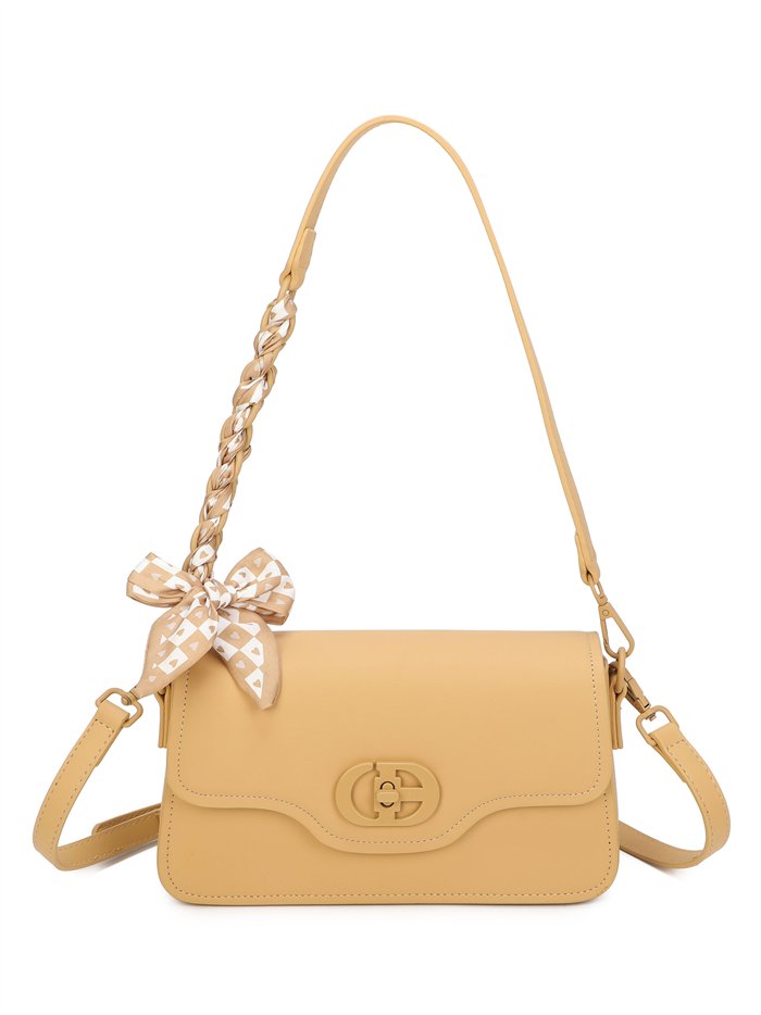 Schultertasche mit Kette und Schleife