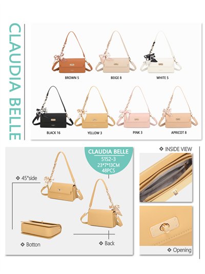 Bolsa de ombro retangular com corrente e laço. 2
