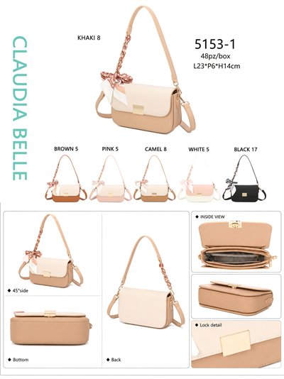 Bolso bicolor con pañuelo y solapa 2
