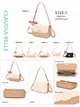 Borsa bicolore con foulard e patta