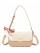 Borsa bicolore con foulard e patta