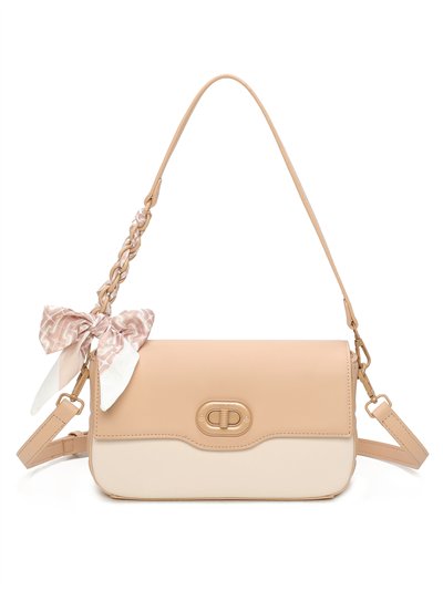 Bolso de hombro solapa bicolor con lazo