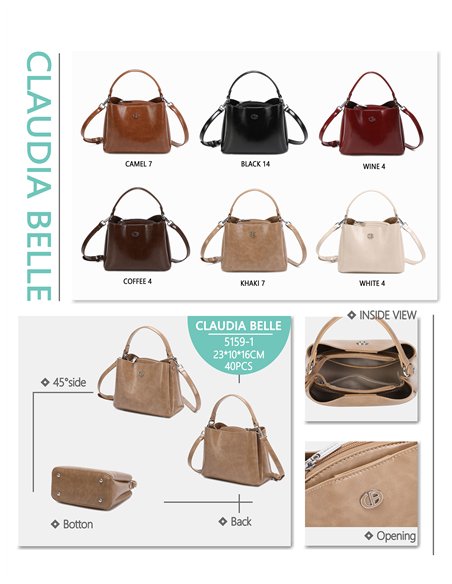 Bolso de mano efecto brillo