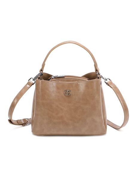 Bolso de mano efecto brillo