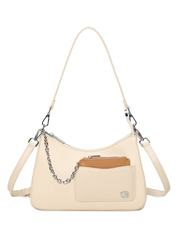 Borsa baguette con tasca frontale