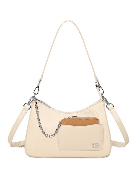 Borsa baguette con tasca frontale