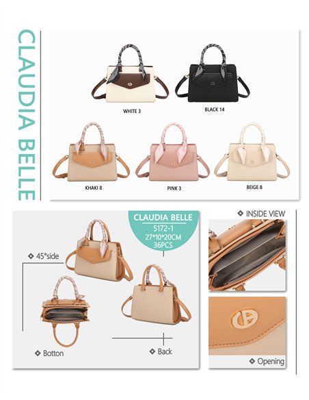 Bolso satchel con pañuelo