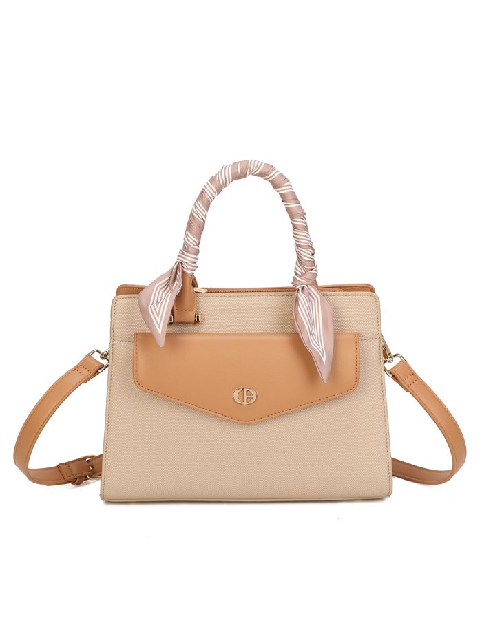 Bolso satchel con pañuelo