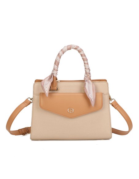 Bolso satchel con pañuelo