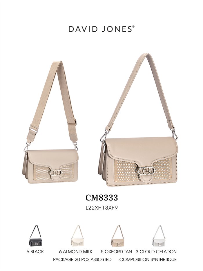 Bolso bandolera solapa con strass
