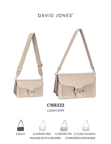 Bolso bandolera solapa con strass