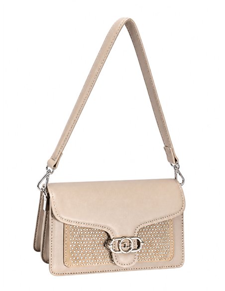 Bolso bandolera solapa con strass