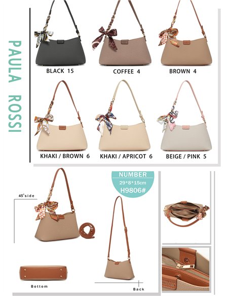 Borsa a baguette testurizzata con foulard