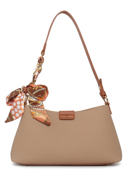 Borsa a baguette testurizzata con foulard