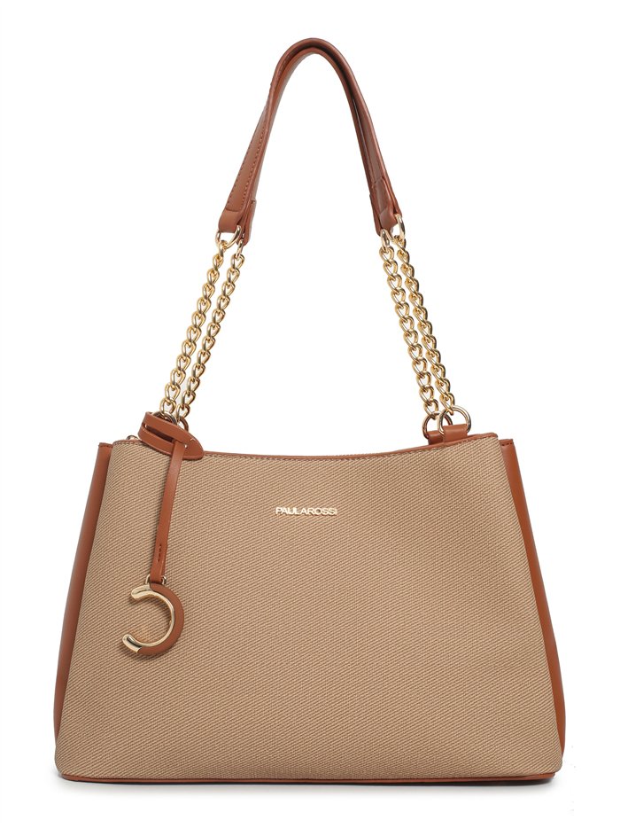 Borsa shopper con catena decorativa