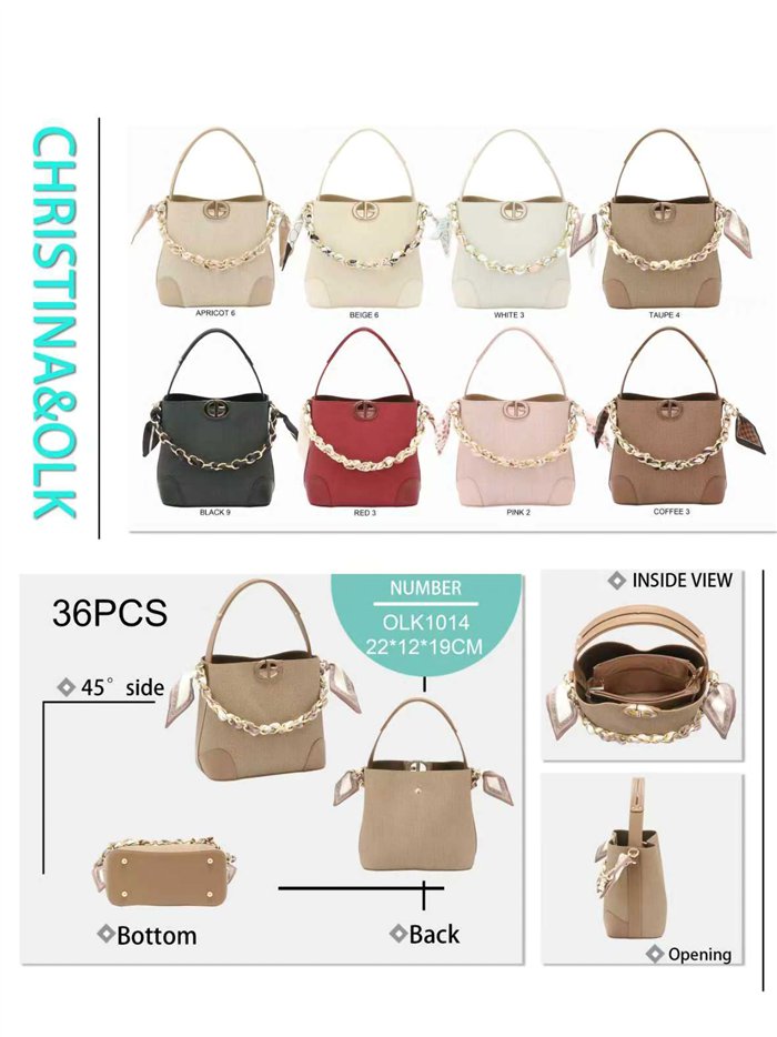 Bolso cubo con cadena y pañuelo