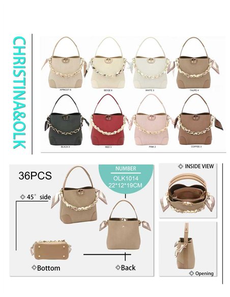 Bolso cubo con cadena y pañuelo