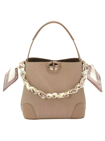 Bolso cubo con cadena y pañuelo