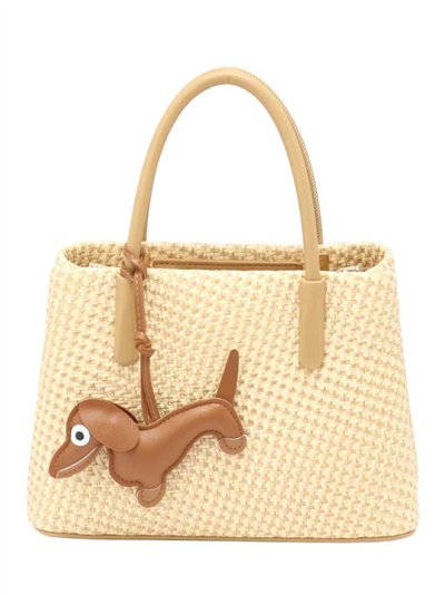 Bolso textura con charm perrito