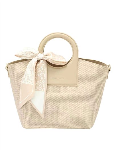 Bolso tote con asa circular y pañuelo