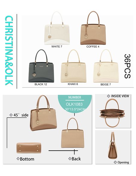 Bolso shopper elegante con colgante medallón
