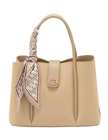 Bolso tote con pañuelo decorativo