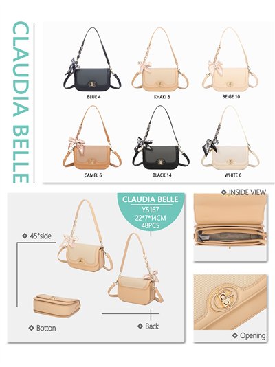 Bolso baguette textura con pañuelo 2